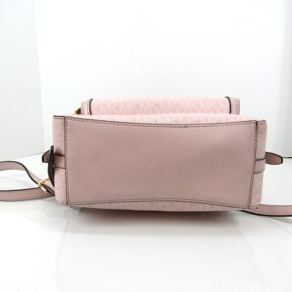 Michael Kors Pink Small Pebbled Leather Backpack Zipper Accents Multi Pockets - Picture 9 of 10